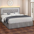 Modern LED Full Size Bed Frame with Upholstered Headboard & App/Remote Control