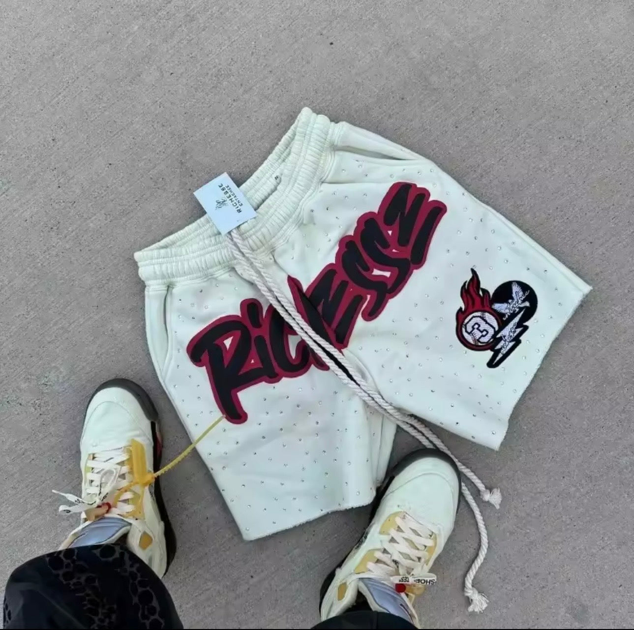 Men’s Streetwear “Rich Vibes” Graphic Shorts (Luxury Style)