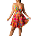 Sexy Colorful Vacation Mini Dress