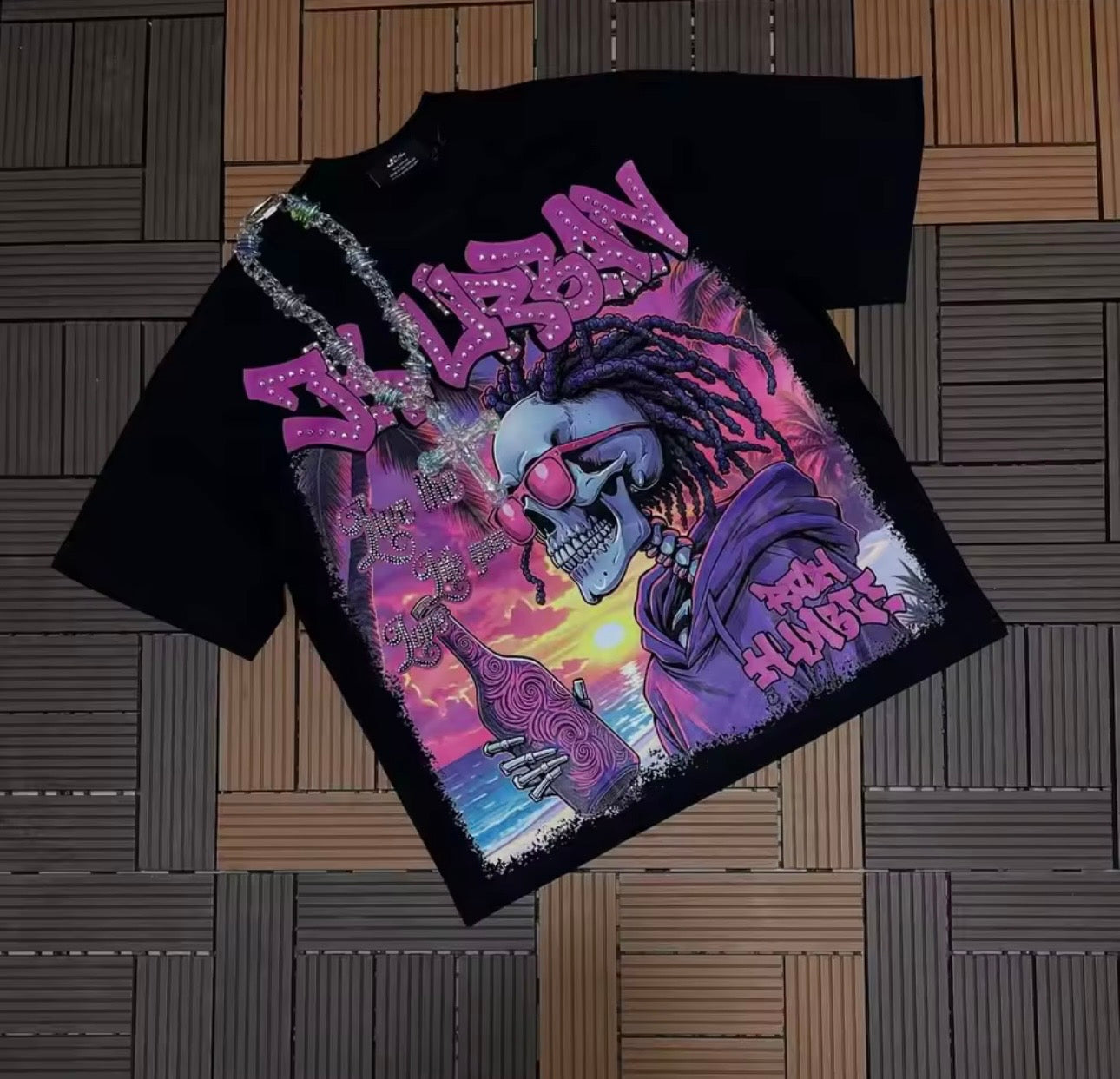 Men’s Streetwear Skull Graphic T-Shirt – Trendy Urban Style