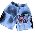 Men’s Racing Streetwear Graphic Shorts (Premium Washed Style)