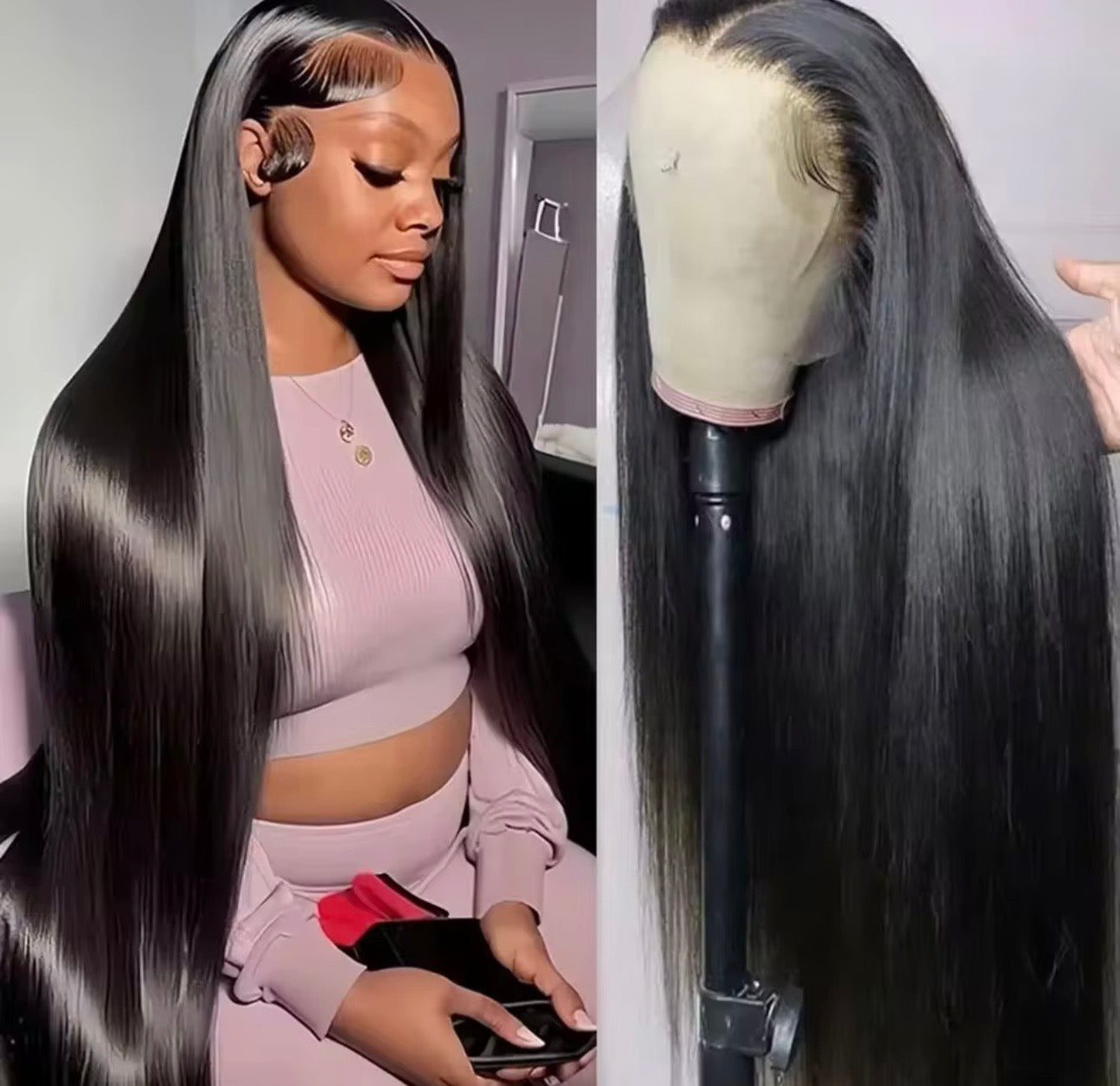 Luxury Straight Lace Front Wig – 13x6 HD Lace Human Hair