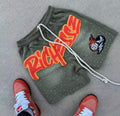 Men’s Streetwear “Rich Vibes” Graphic Shorts (Luxury Style)