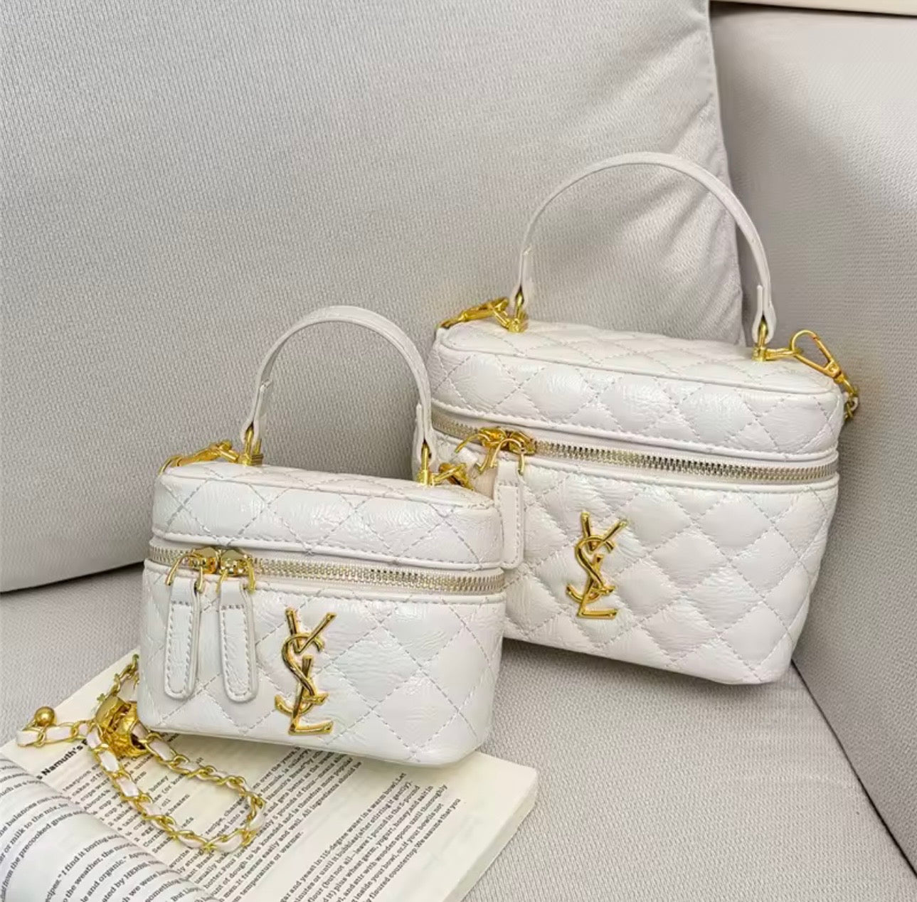 Luxury White Quilted Mini Handbag