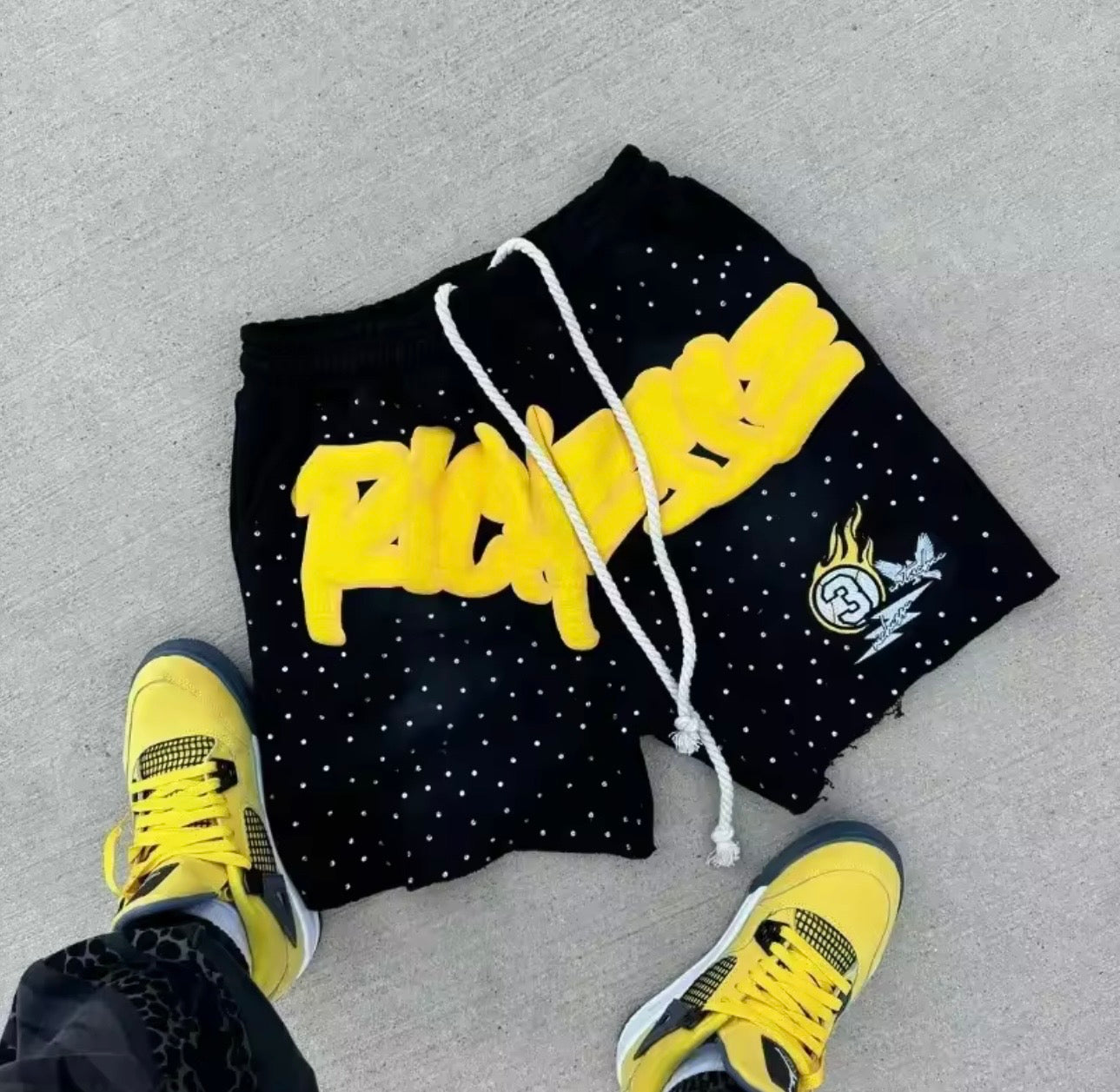 Men’s Streetwear “Rich Vibes” Graphic Shorts (Luxury Style)