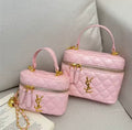 Luxury Pink Quilted Mini Handbag (Gold Chain & Handle)